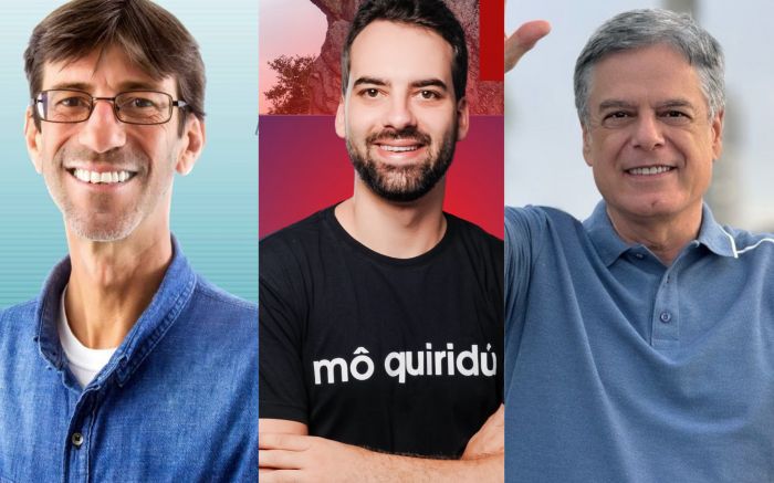 Beto Pacheco, Lucas Lima e Plínio Silveira estão na disputa (Fotos: reprodução/redes sociais)