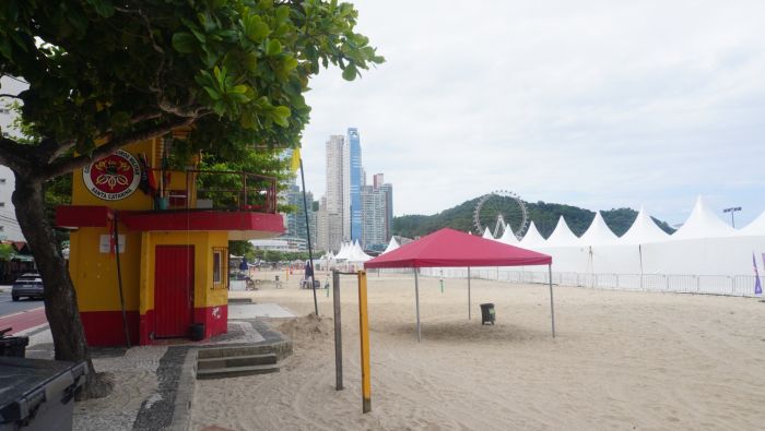 Estrutura de competição ficou na frente do posto 1 (Foto: João Batista)