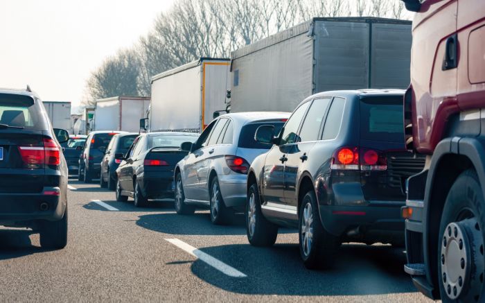 Sentido Florianópolis também tem seis quilômetros de filas em Itajaí, entre os km 118 e 112 (Foto: Arquivo)