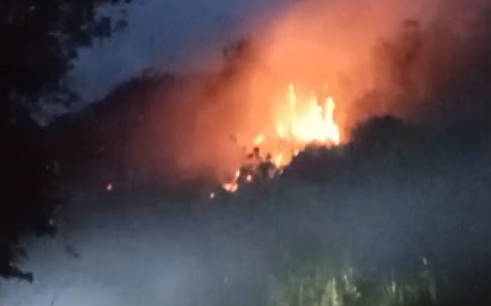 Fogo começou por volta das 18h de segunda (Foto: Divulgação CBMSC)