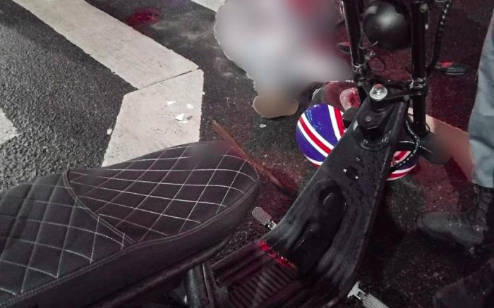 Eupídio caiu na avenida Sete de Setembro, no bairro Fazenda, durante a madrugada ( foto Divulgação GMI)