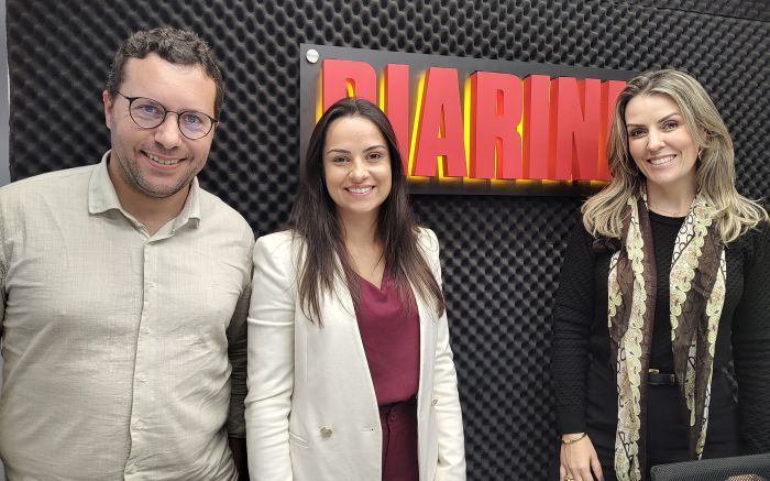 Gerente de Marketing Eduardo Vargas, a CEO Carla Taynára de Brito e a jornalista Gisele Machado e (Foto: Fran Marcon)