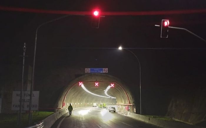 Túnel do Morro do Boi terá interdições noturnas para ensaios com fumaça em Balneário Camboriú (Foto: Arteris Litoral Sul/Divulgação)