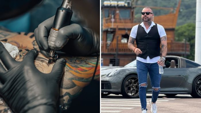 Influenciador Ricardo Godoi morreu em clínica de Itapema durante anestesia para tatuagem nas costas (Foto: Reprodução/Redes sociais/Canva)