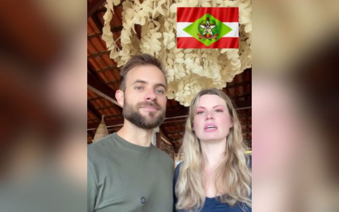Casal de influenciadores é suspeito de exaltar superioridade catarinense e rejeitar pessoas de outras regiões do país (Foto: Reprodução/Redes sociais)