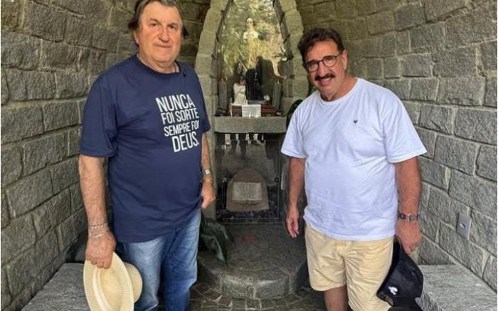 Ratinho visitou o prefeito Leonel Pavan, de quem é amigo de longa data (Foto: Divulgação)