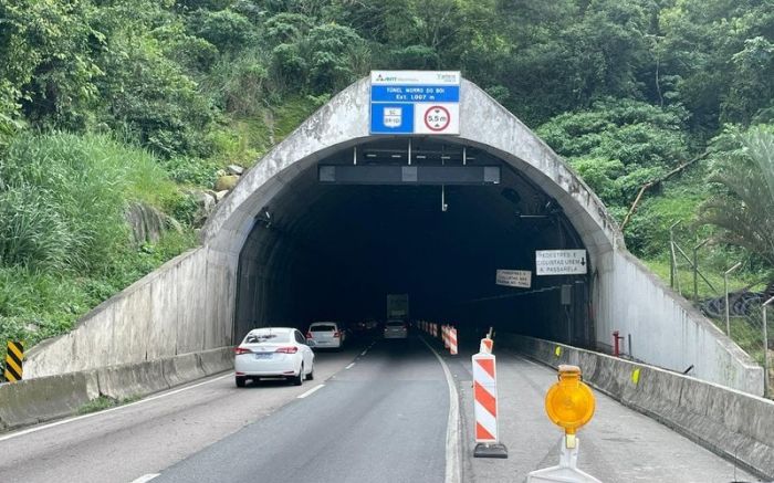 Interdições no túnel do Morro do Boi vão das 22h às 5h (Foto: Divulgação/Arteris)