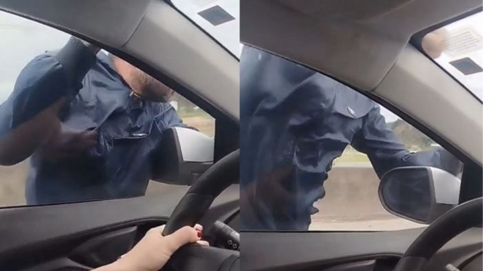 Passageiros filmaram a cena, que viralizou nas redes sociais (Foto: Reprodução/Redes sociais)