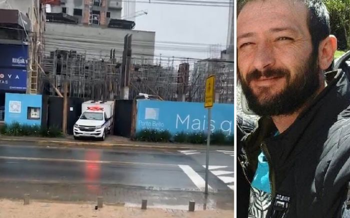 Queda foi de mais de quatro metros (Foto: Redes sociais e Hora de Porto Belo))