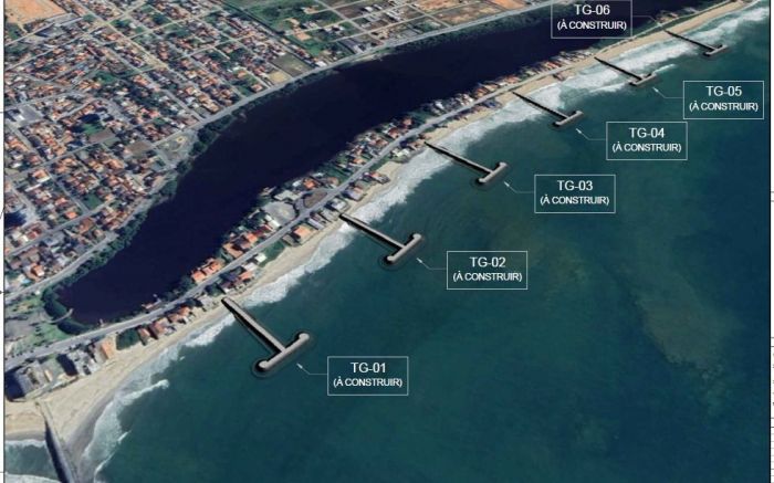 Estruturas serão construídas ao longo de 1,5 quilômetro da praia (Foto: Reprodução)