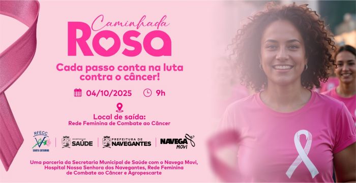 A caminhada tem como foco a conscientização da prevenção e diagnóstico do câncer de mama (Foto: Divulgação)