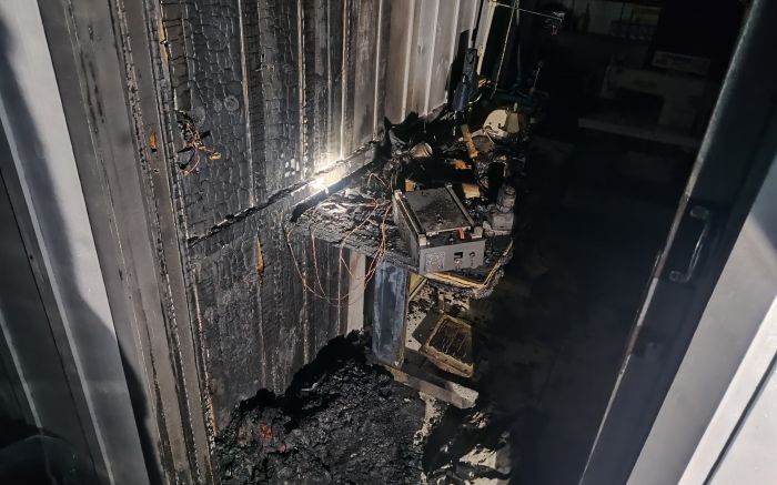 Bombeiros isolaram o local (Foto: CBMSC)