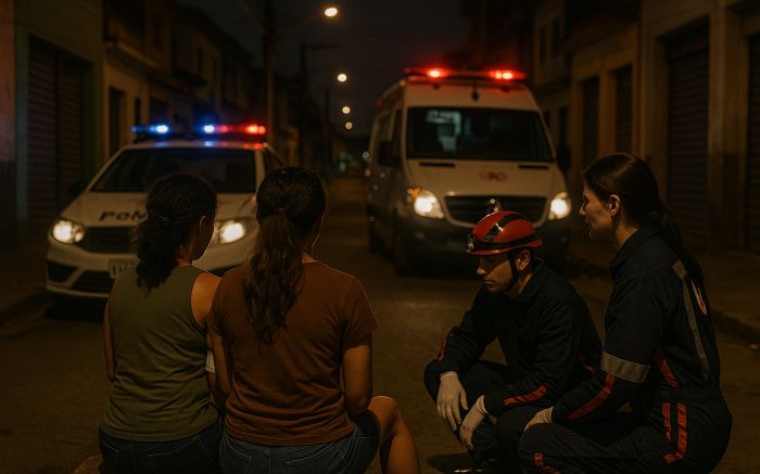 Mulheres foram atingidas nas pernas e braços (Foto: Imagem gerada por IA)
