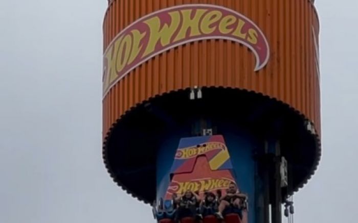 Cena viralizou nas redes sociais e parque garantiu que foi uma medida preventiva (Foto: Reprodução/Redes sociais/Jaqueline Gonçalves Stadler)