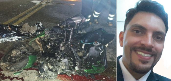 Motorista que se envolveu no acidente fugiu antes da chegada da polícia (Foto: Redes sociais)