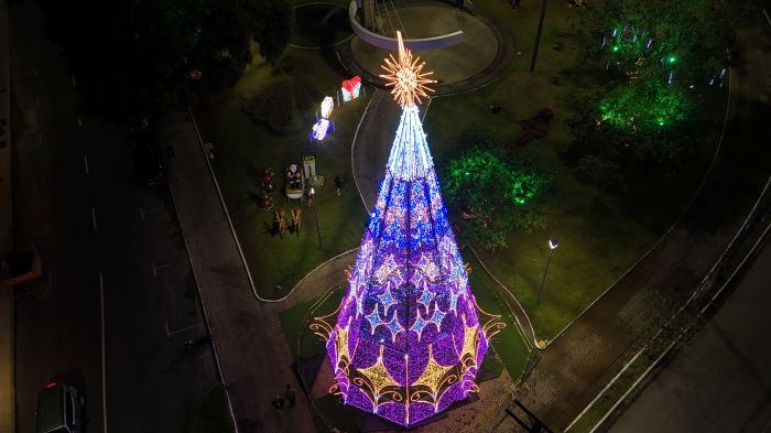 Itajaí está com quase 500 mil luzes acesas em vários pontos da cidade (Foto: Felipe Trojan)