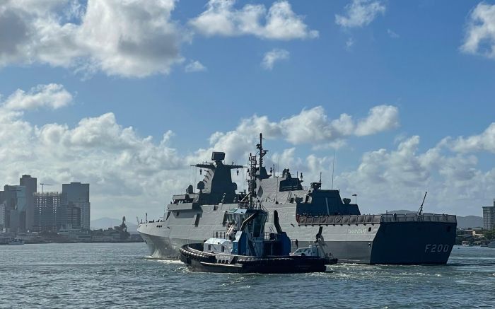 “Tamandaré” é a primeira de quatro fragatas em construção em Itajaí (Foto: João Batista)