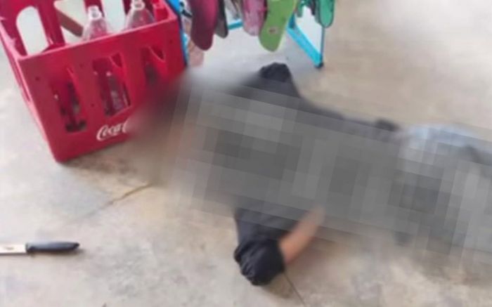 Irmão do dono do mercado atirou contra homem que lhe deu facada na barriga (Foto: Reprodução F5 Ilhota )