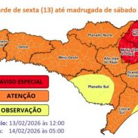 Sextou com alerta vermelho da Defesa Civil