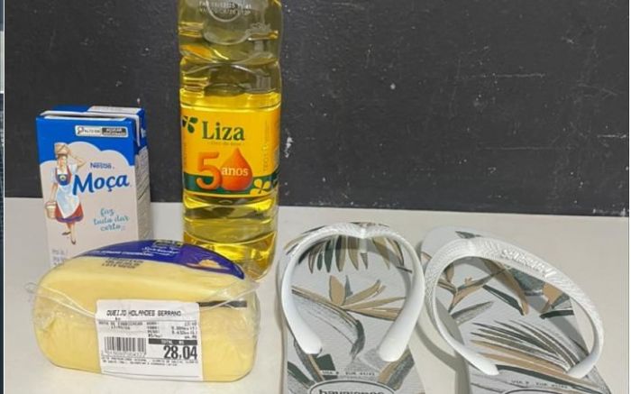 Ele colocava mercadorias na mochila durante o expediente (Foto: Divulgação/BPMI)