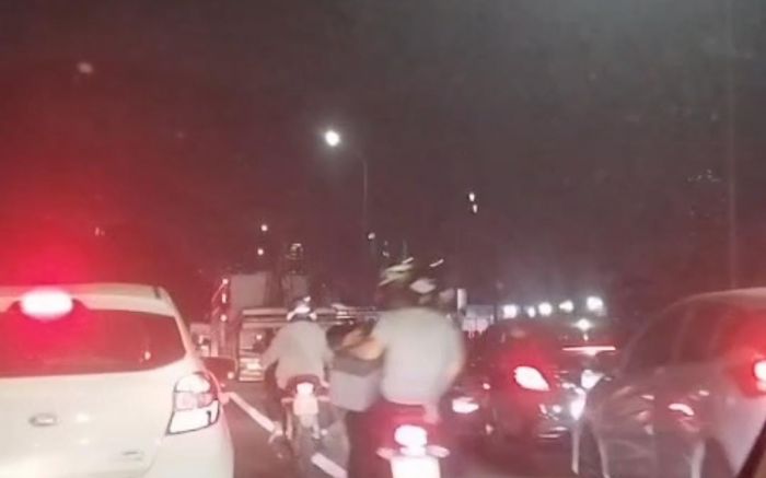 Em Itapema deslocamento foi prejudicado por barbeiragem de motorista no túnel dos Bombeiros (Foto: Leitor)