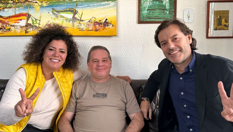 O pré-candidato a prefeito de Navegantes, o empresário Rogério da Equilíbrios (PL), visitou o JC (foto: divulgação)