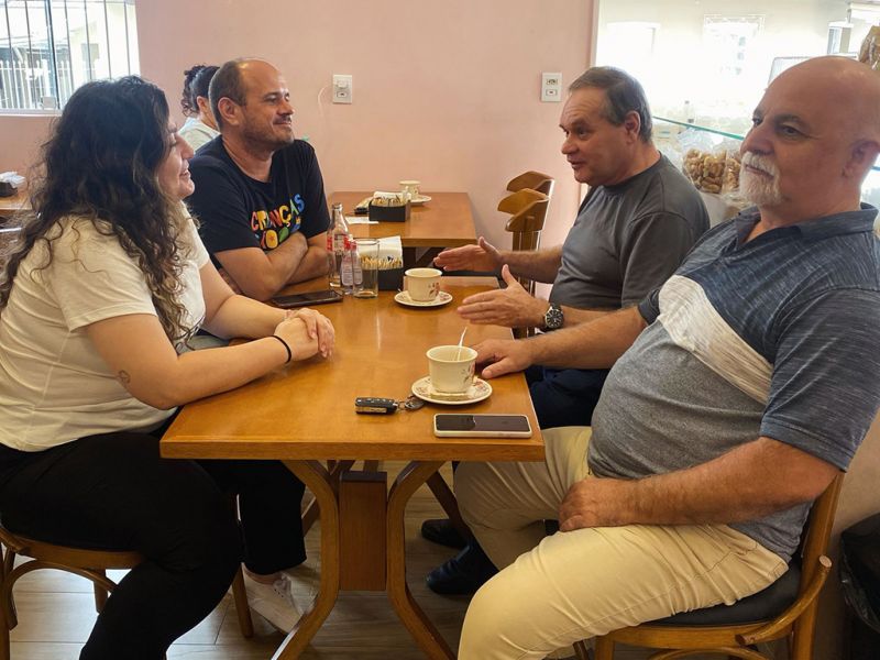 Os conselheiros tutelares de BC, Cristiane Amorim (presidente do conselho), Lico Passos e o motorista da instituição fizeram uma visita de cortesia ao JC