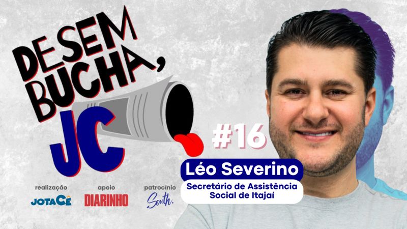 O secretário de Assistência Social de Itajaí, o Léo Severino, participa do Desembucha JC nesta quarta-feira, ao vivo, às 19h, no canal no YouTube e Instagram @jcdiarinho 