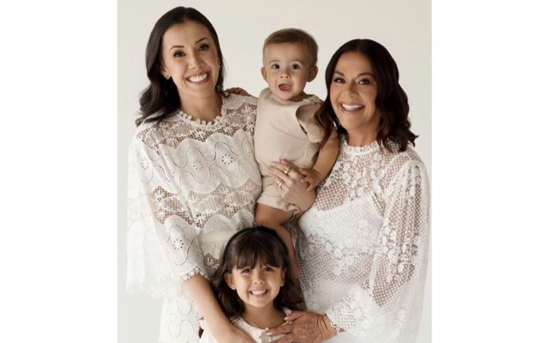 Soninha Sandri com a filha Marina e os netos: João Vicente e Maria Eduarda