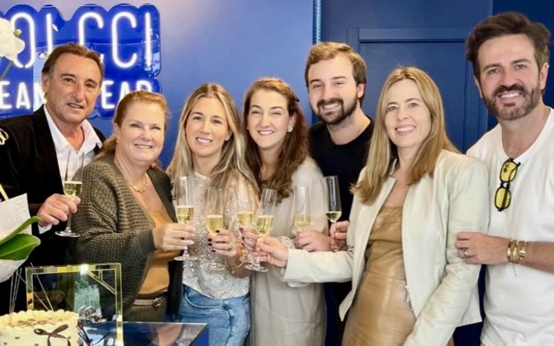 Cesar, Alexia, Nana, Carol e Gu Nikel, Margareth Menegotti e Dani Mafra