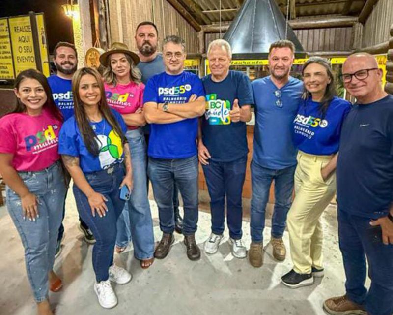 Foto do encontro do PSD de BC traz duas novidades. O ex-vereador Patrick Machado (PDT?) e o suplente de vereador, Levi da Pesca (MDB?). O poder atrai? (foto: divulgação)