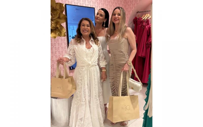 Maria Celi Soares, Naná de Mello e Taninha Nascimento durante o evento no Balneário Shopping