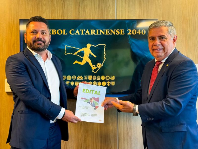 Deputado estadual Mário Motta (PSD) apresenta à CBF plano ‘Futebol Catarinense 2040’ para desenvolver o setor no estado (foto: divulgação)