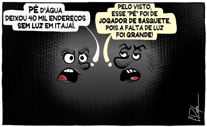 Temporal causa falta de luz em Itajaí