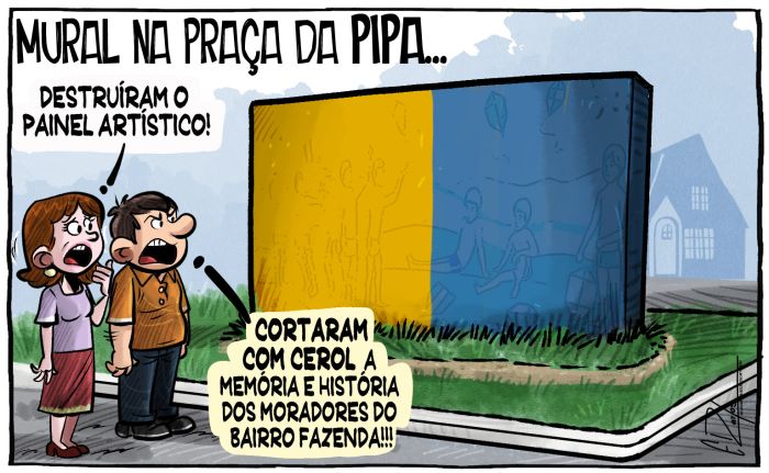 Destruição de painel artístico do Bairro Fazenda
